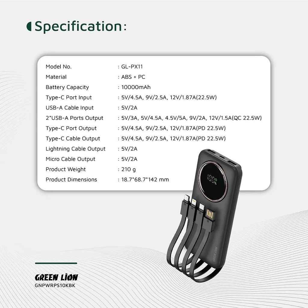 Green Lion Power Pulse 10000mAh Power Bank 2