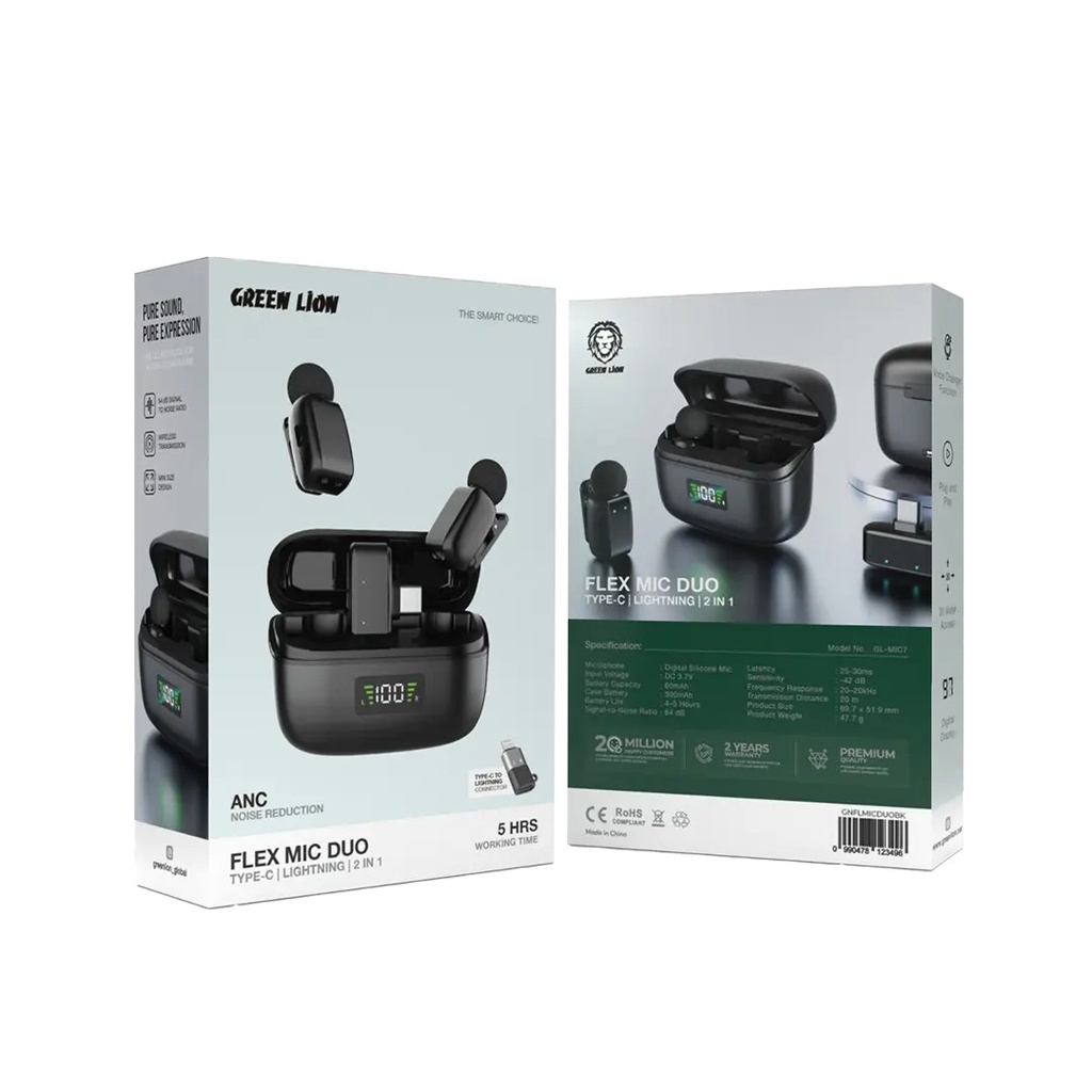 Green Lion Flex Mic Duo Type-C to Lightning 2 in 1 2