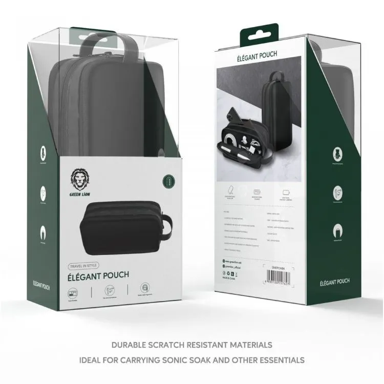 [GNEPCH] GREEN LION ELEGANT POUCH - MULTI-PURPOSE ORGANIZER WITH LEATHER HANDLE GNEPCHBK-SD23-R