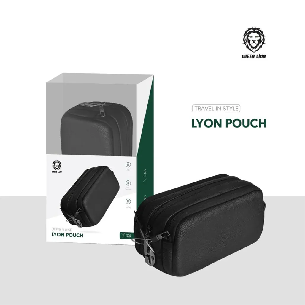 [GNLYTPCHBK] GREEN LION LYON TRAVEL POUCH - BLACK GNLYTPCHBK-SD24-JAA