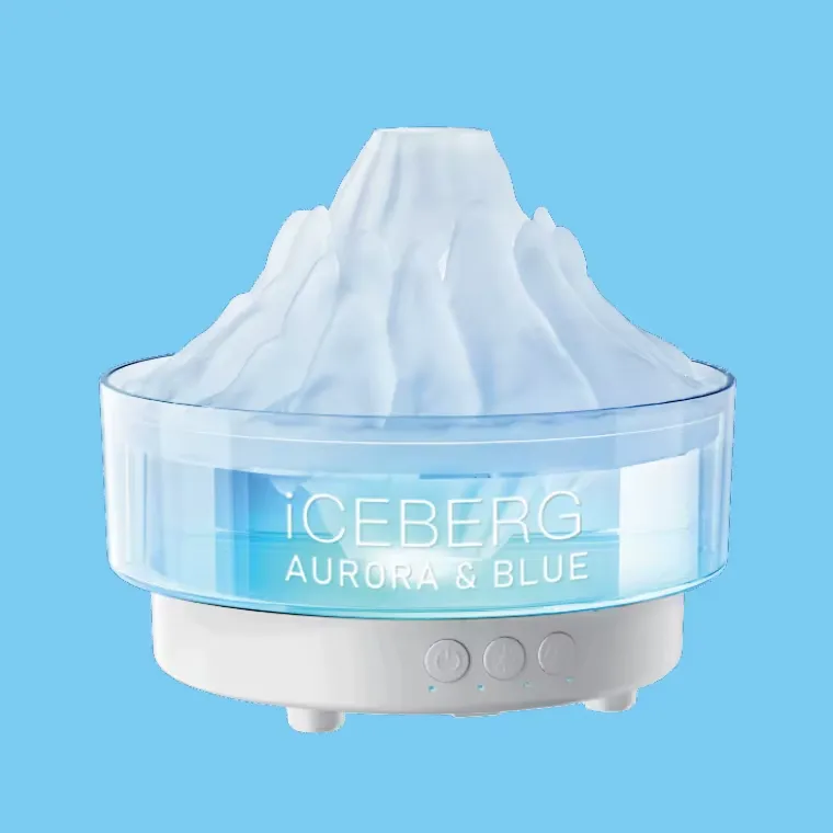 [AURORA] ICEBERG AURORA BLUE AROMA DIFFUSER WARM BLUE AND 7 COLORS LIGHT ULTRASONIC HUMIDIIFER