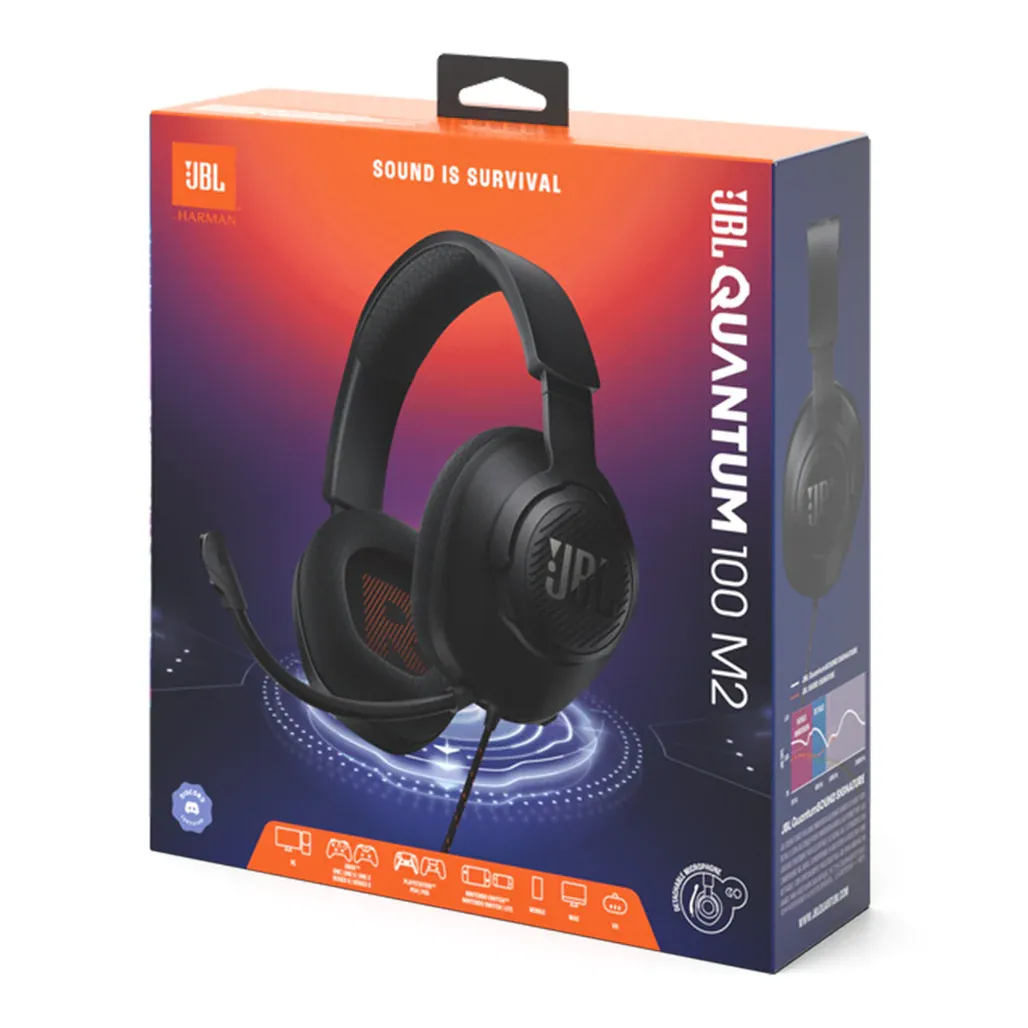 [7585746475] JBL QUANTUM 100 M2 WIRED OVER-EAR GAMING HEADPHONES, BLACK | QUANTUM 100M2