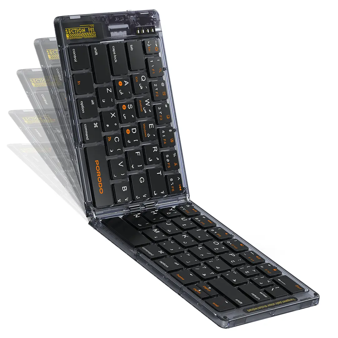 Porodo CRYSTAL SHELL WIRELESS KEYBOARD - Black