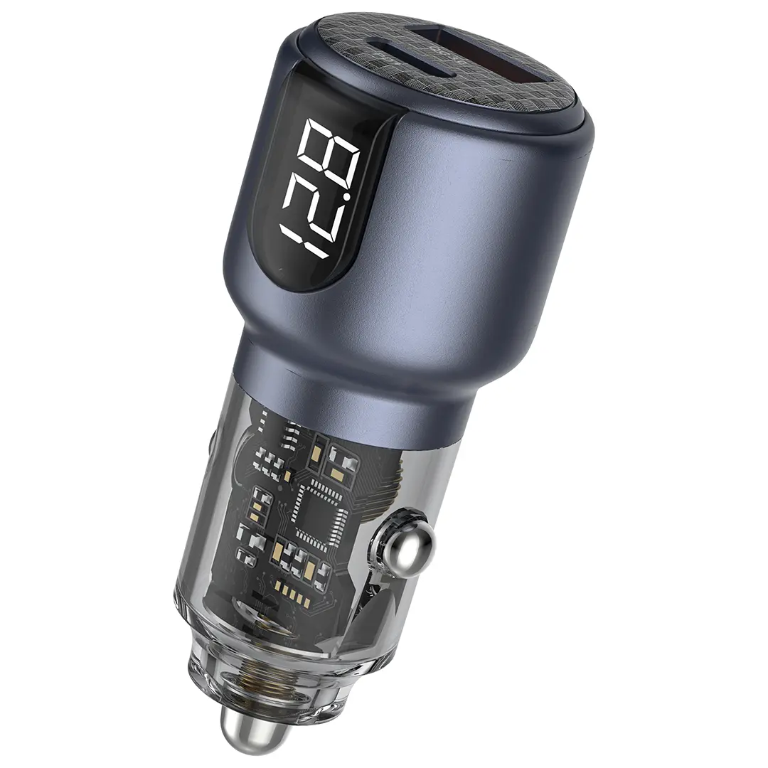 [GNDPCC75WGY | GNDPCC75WCGY] Green Lion Dual Port Car Charger PD+QC 75W