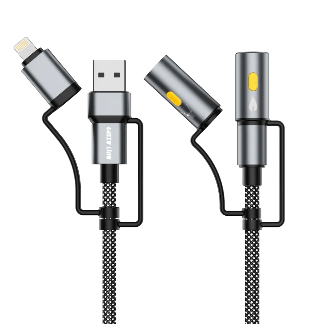 [GN6N1C60WGY] Green Lion 6 in1 Cable Charging, Led Light, Ignition