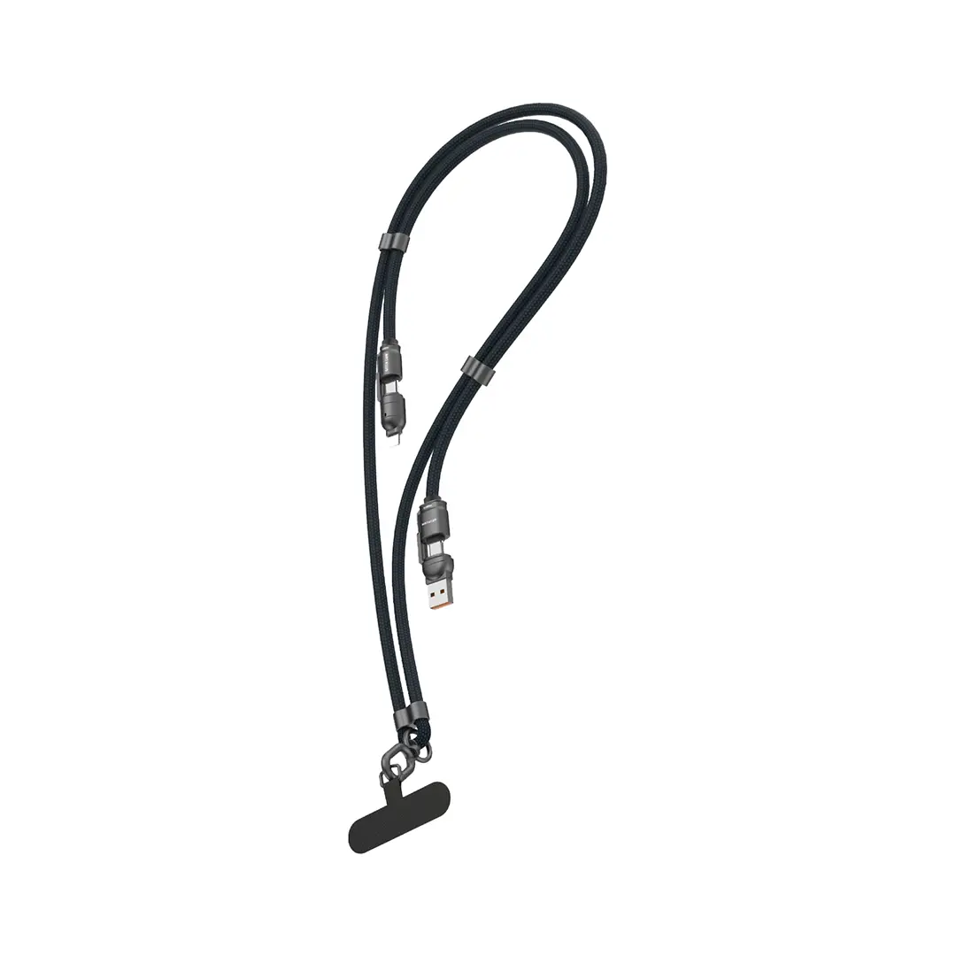 [GN4IN1BL15BL | GN4IN1BL15BG] Green Lion 4 in 1 Braided 150cm Lanyard Cable