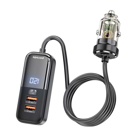 Porodo 120W Transparent Car Charger - Rear Expansion