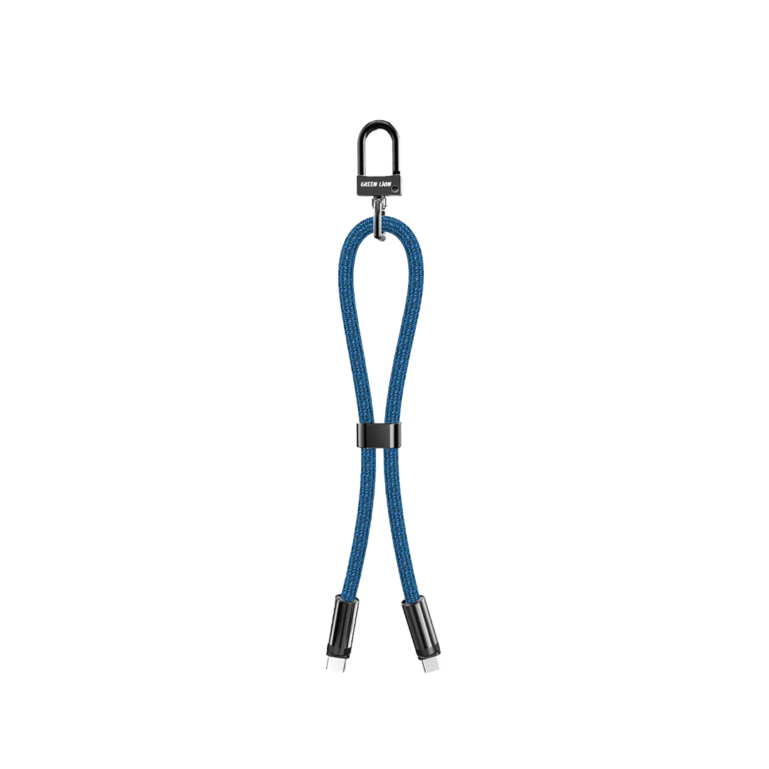 [GNKY60U2CBL | GNKY60U2CGY | GNKY60U2CPK] Green Lion Keychain Lanyard USB-C To USB-C 60w - Pink