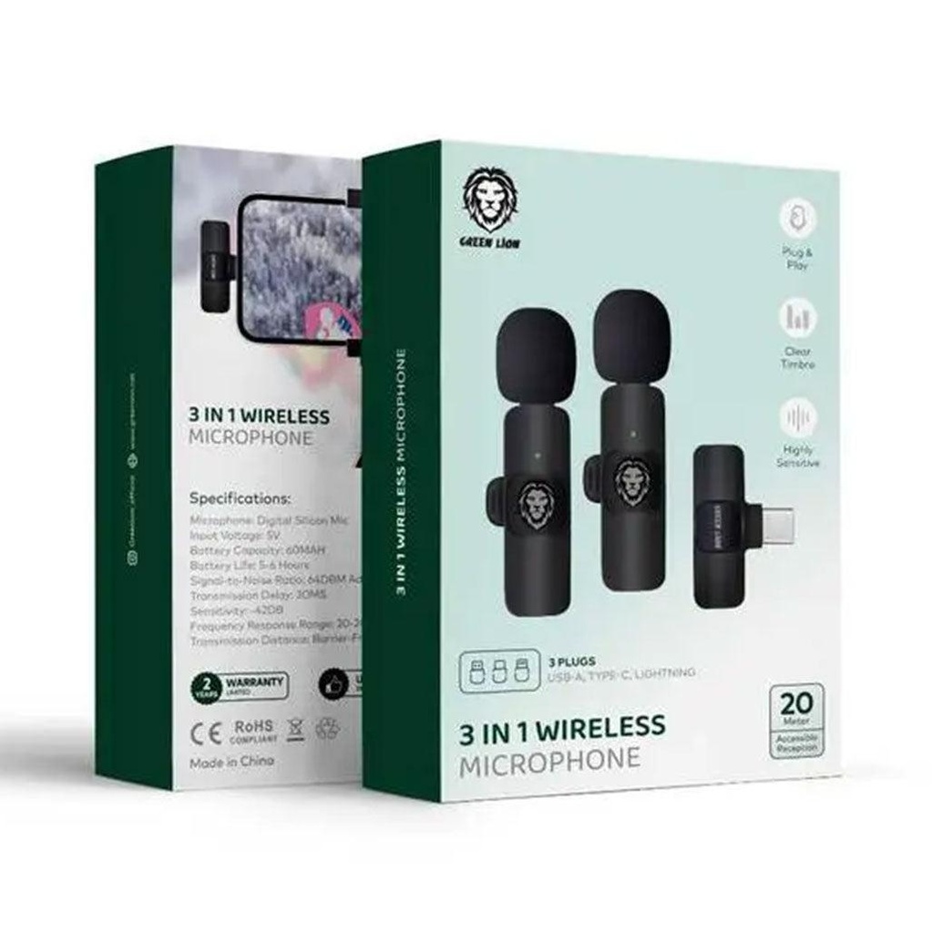 Green Lion 3 in 1 Wireless Microphone