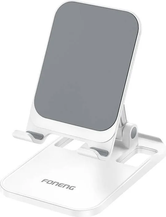 Folding Phone Stand Foneng CP108 White Adjustable Height Portable