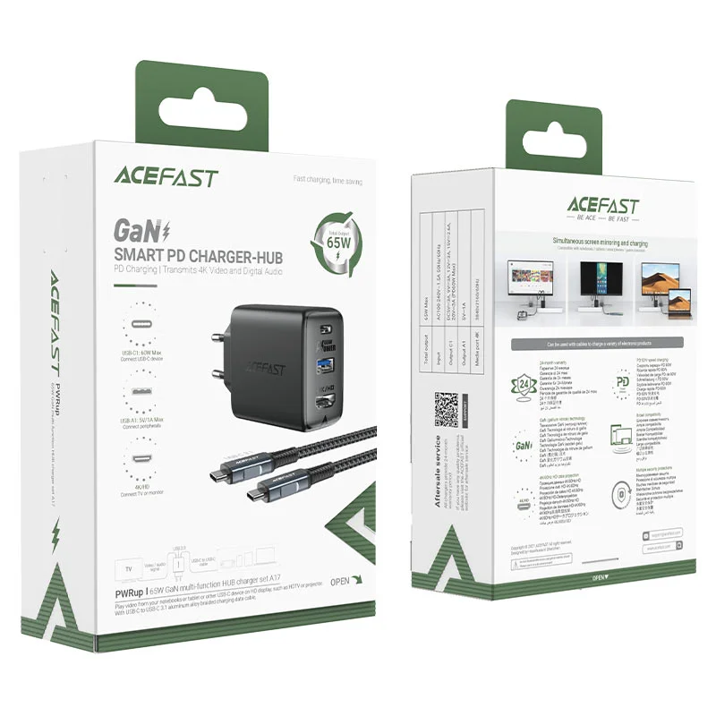 ACEFAST A17 65W GAN MULTI-FUNCTION HUB CHARGER SET (EU)